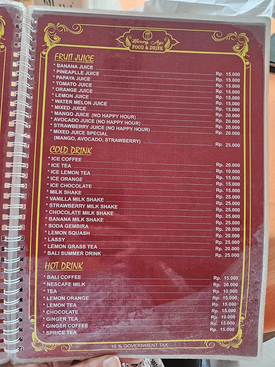Warung Ayu Lovina Beach Menu - Image 3