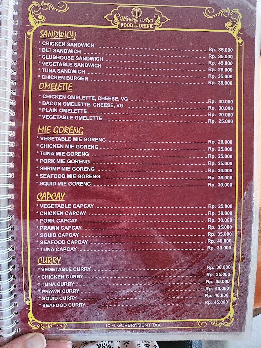 Warung Ayu Lovina Beach Menu - Image 4
